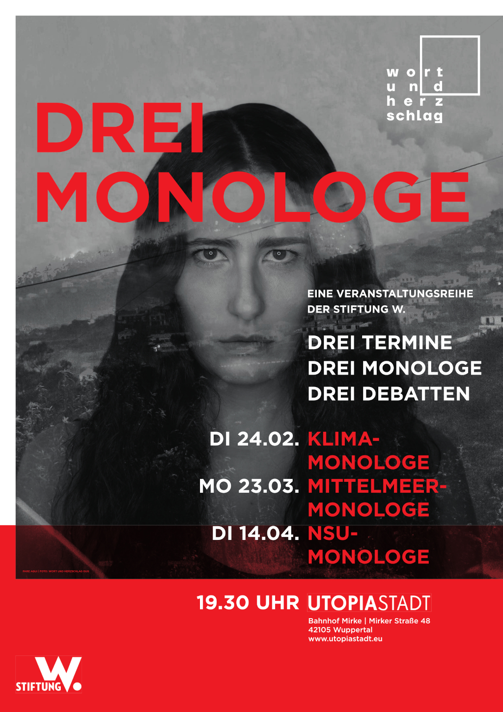 Plakatmotiv der Veranstaltungsreihe »DREI MONOLOGE«